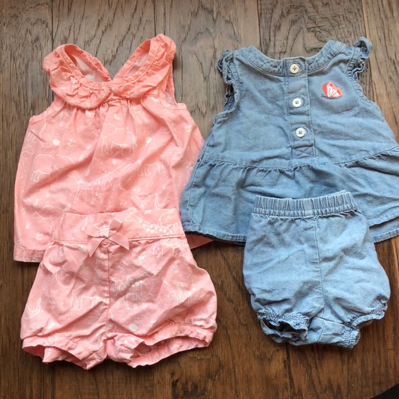 Carter's Other - Carter’s 3 mo. set of 2 girls outfits pink & blue